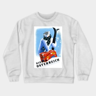 Vintage Travel Poster Austria Niederösterreich Crewneck Sweatshirt